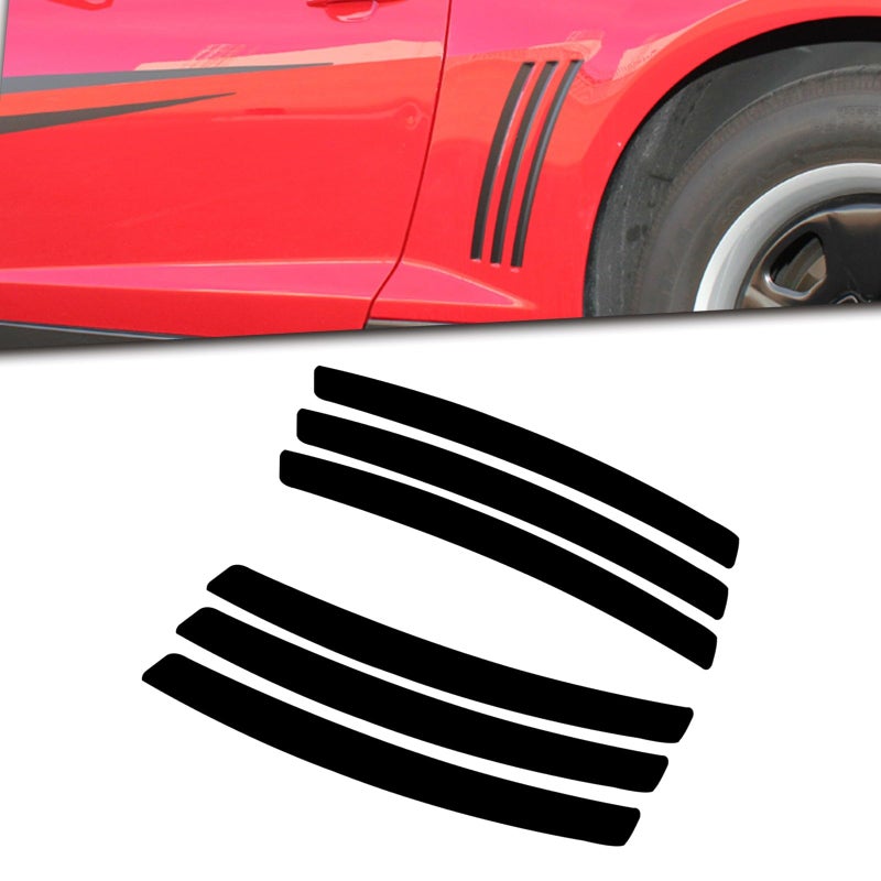 x xotic tech Compatible with Chevy Camaro L&R Side Vent Insert Black Stripe Decal Inlay Sticker 2010-2021 - Image 1