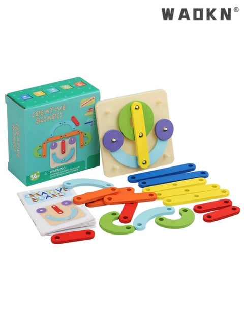 Wooden Geometric Puzzle Board, Children's Educational Toy, Ideal for Developing Spatial Awareness and Creativity, Engaging Shape Matching Game, Fun and Educational Tool for Kids.