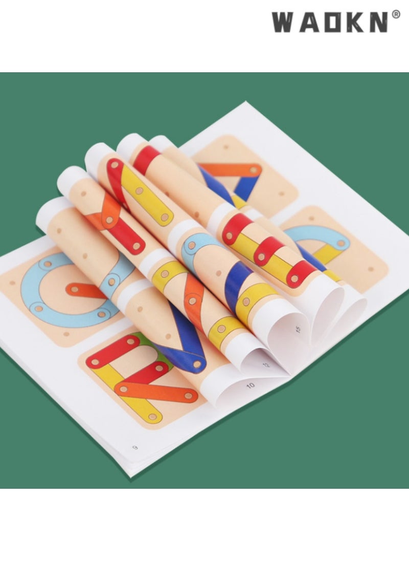 WAOKN - Wooden Geometric Puzzle Board, Children's Educational Toy, Ideal for Developing Spatial Awareness and Creativity, Engaging Shape Matching Game, Fun and Educational Tool for Kids. - Image 1