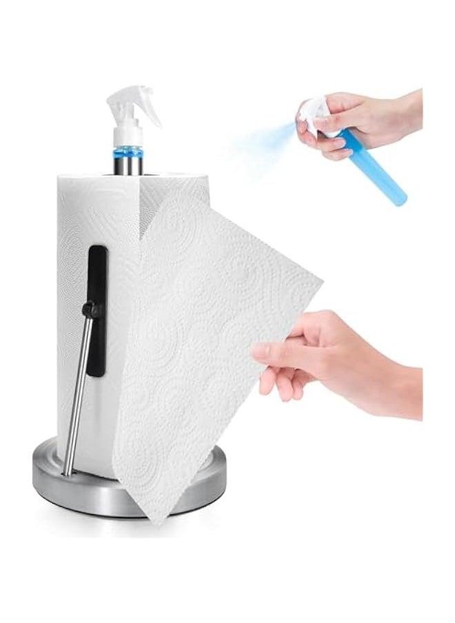 TRASSLE Paper Towel Holder,Stainless Steel Standing Paper Towel Holder,Kitchen Paper Towel Roll Holder, Jumbo-Sized Roll Holder for Bathroom Kitchen Countertop  - Image 1