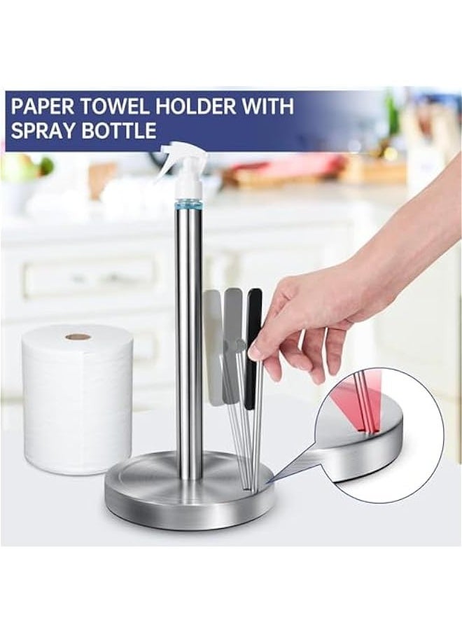 TRASSLE Paper Towel Holder,Stainless Steel Standing Paper Towel Holder,Kitchen Paper Towel Roll Holder, Jumbo-Sized Roll Holder for Bathroom Kitchen Countertop  - Image 3