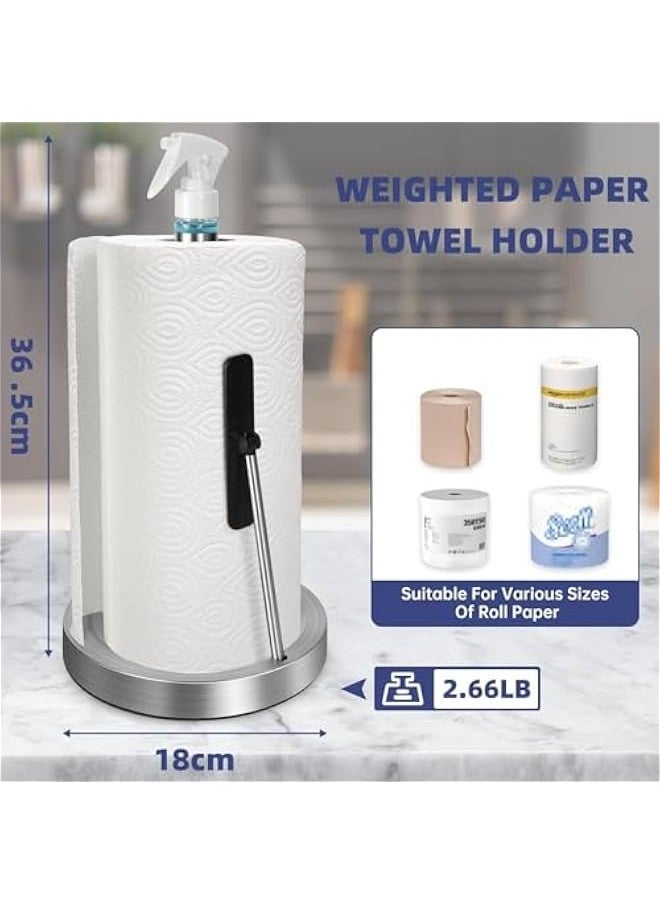 TRASSLE Paper Towel Holder,Stainless Steel Standing Paper Towel Holder,Kitchen Paper Towel Roll Holder, Jumbo-Sized Roll Holder for Bathroom Kitchen Countertop  - Image 4