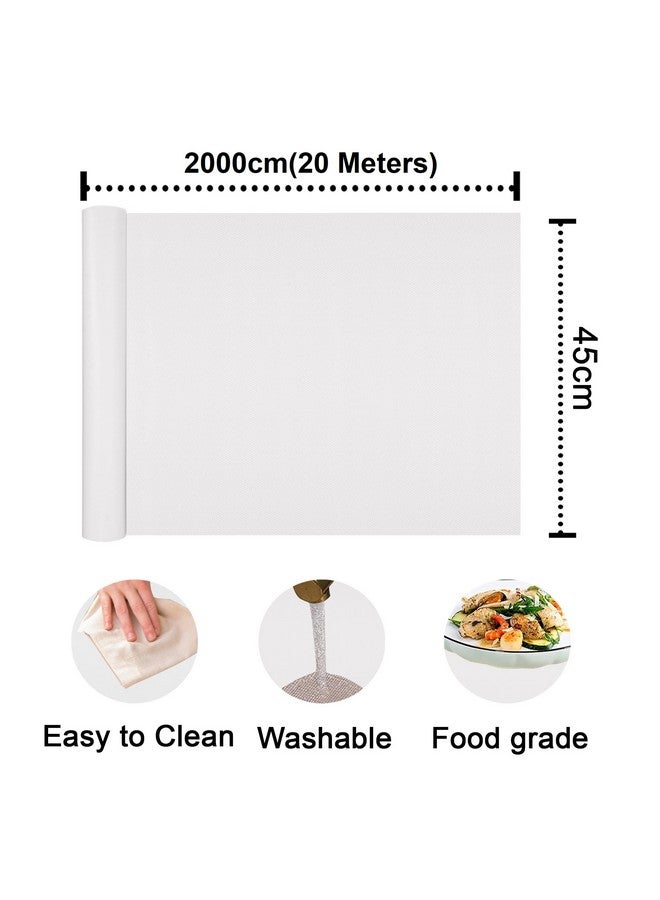 ElastPro حصيرة / ورقة مضادة للانزلاق من إيثيلين فينيل أسيتات (45 سم × 20 م) بيضاء مثلجة من إلسات برو، قابلة للغسل، مناسبة للطعام، لثلاجة، بطانة رف صلبة، طاولة، درج مطبخ (نقشة ماسية، بيضاء مثلجة) - Image 2