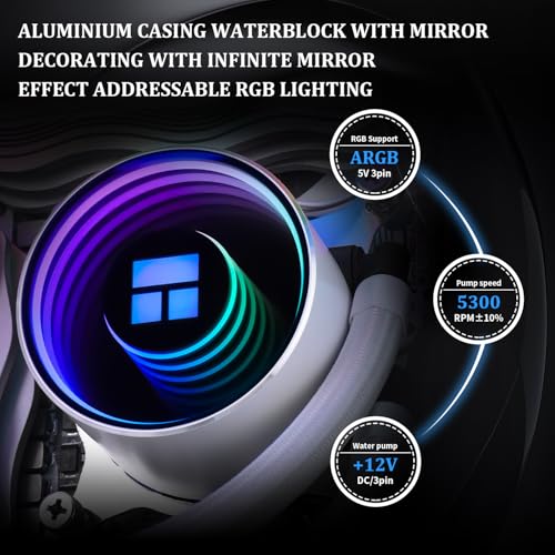 Thermalright Frozen Notte 360 White ARGB V2 Water Cooling CPU Cooler, 360 CPU Cooler Specifications, 3×120mm PWM Fans, S-FDB Bearings, Suitable for AMD/AM4, Intel LGA 1700/1150/1151/1200/2011/2066 - Image 4