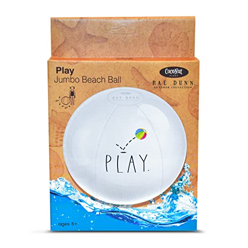 Coconut Float Rae Dunn x Large 27 Inch Inflatable Beach Ball - Play Theme - Great for Summer Parties & Swim Events (Play.) - Image 1