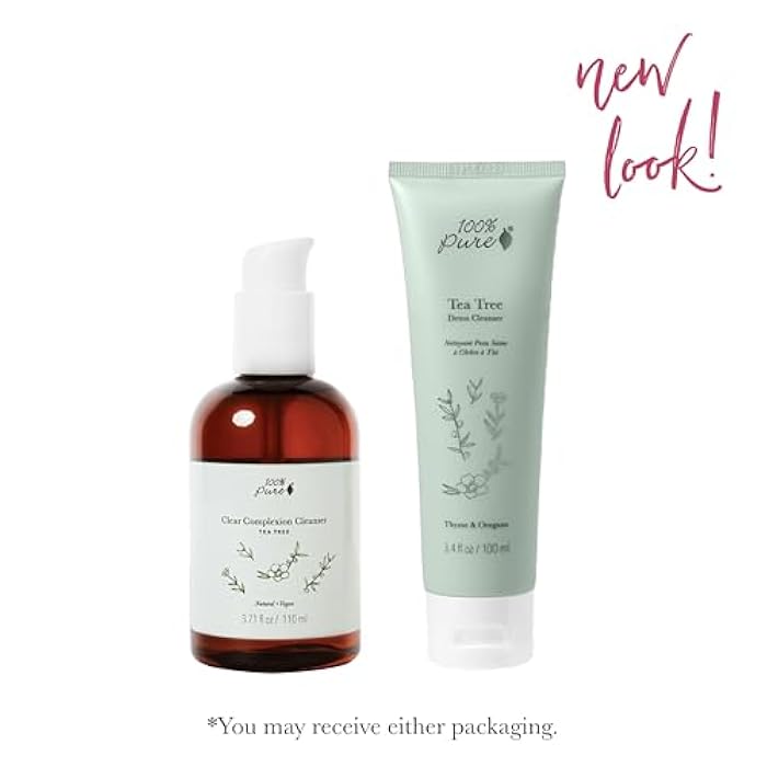100 % Pure 100% PURE Tea Tree Clear Complexion Cleanser Face Wash Natural Botanic Foam Acne Blemish Treatment Deep Skin Cleansing Pore Declogger - Vegan - 3.4oz - Image 2