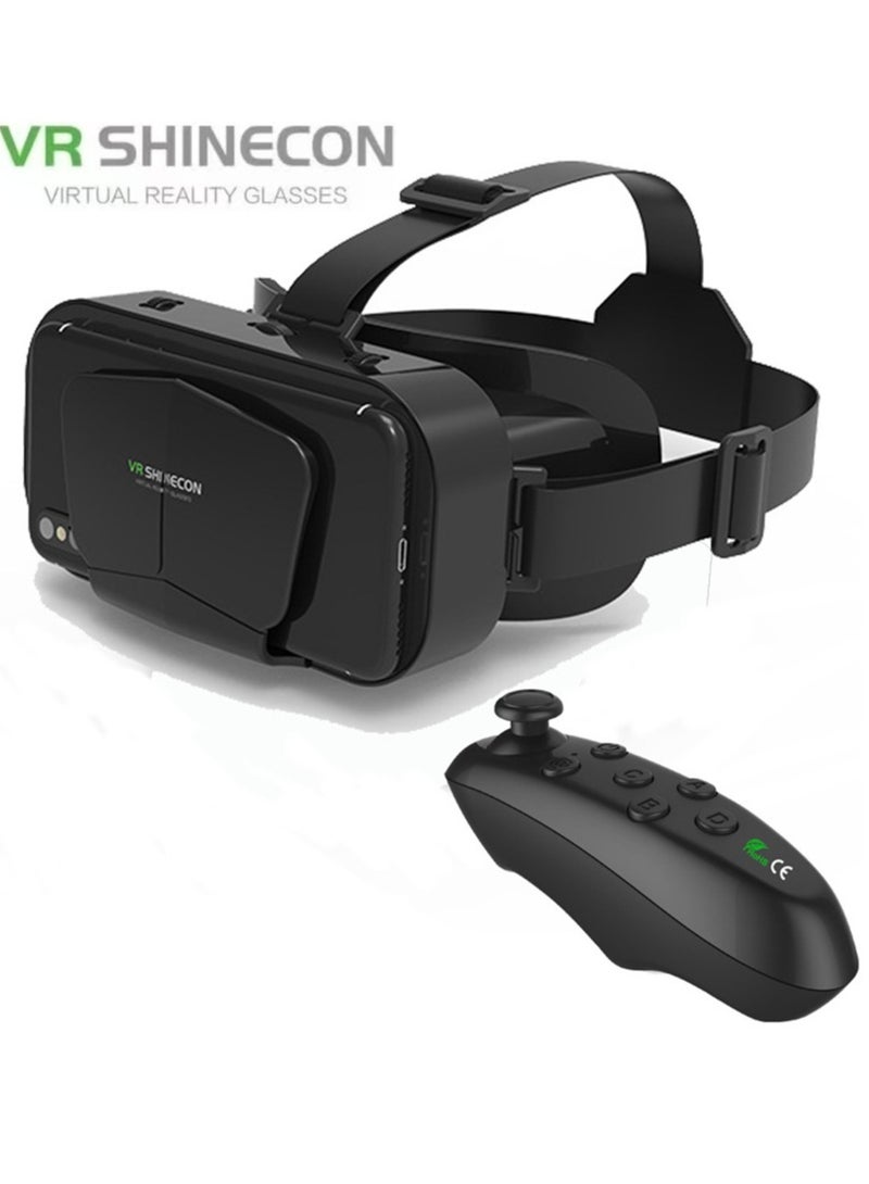 general Classic VR Goggles VR SHINECON G10+Controller Virtual Reality VR Headset 3D Glasses VR Goggles for TV, Movies & Video Games, Compatible with iOS & Android Smartphone within 4.7-7.2inch Screen Pupil Distance Adjusting Function IMAX Cinema/360°View/3D Games Lightweight Comfortable Material Ergonomic Design Multi-Angle Cooling Design - Image 1