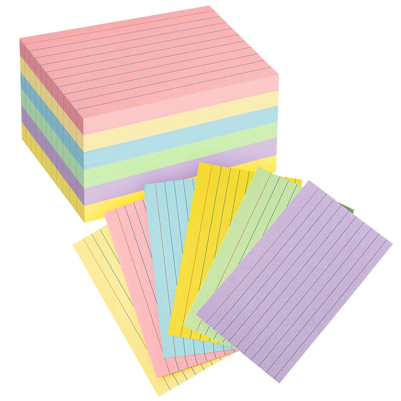 Goefun Colored Lined Index Cards 3x5 Ruled-Goefun 300 Sheets Lined Note Cards 3 x 5 Color Flashcards for Studying, Note Taking, To Do List - Image 1