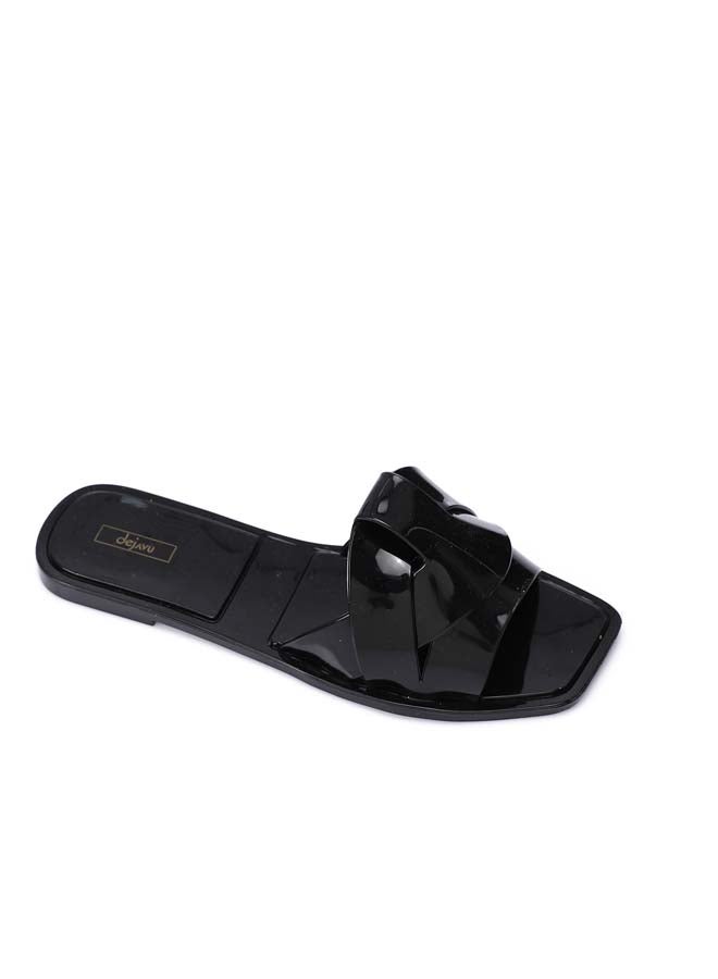 DejaVu Open Teo Cap Plastic Black Slipper  - Image 5