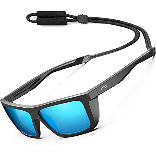 ATTCL Sports Polarized Sunglasses For Men Women Cycling Driving Fishing UV Protection Sunglass 1124 C13-Black-Black-blue - Image 1