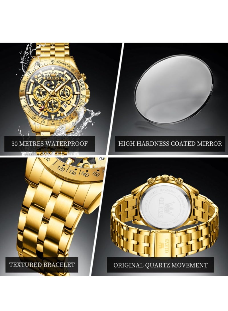 أوليفز ساعة OLEVS رجالية مجوفة من الفولاذ المقاوم للصدأ مقاومة للماء ومضيئة 9913 - Image 5