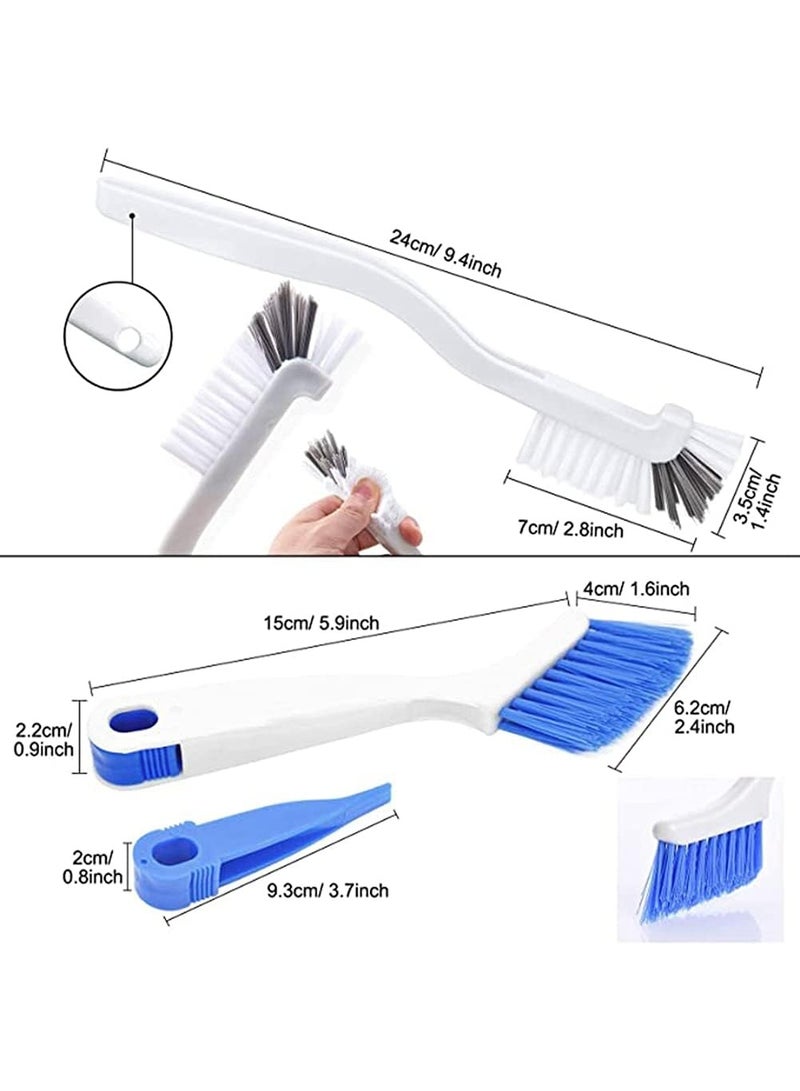 Cleaning Scrub Brush with Handle, 2 Pcs Small Stiff Scrub Brush for Cleaning Sink Scrub Brush, Bathroom Toilet Kitchen Edge Corner Floor Cleaner Brushes for Household Use, Window Track Cleaning Brush - Image 2