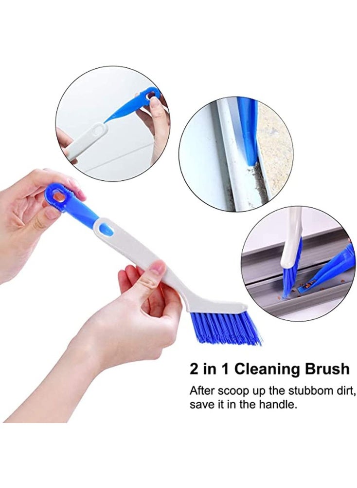Cleaning Scrub Brush with Handle, 2 Pcs Small Stiff Scrub Brush for Cleaning Sink Scrub Brush, Bathroom Toilet Kitchen Edge Corner Floor Cleaner Brushes for Household Use, Window Track Cleaning Brush - Image 3