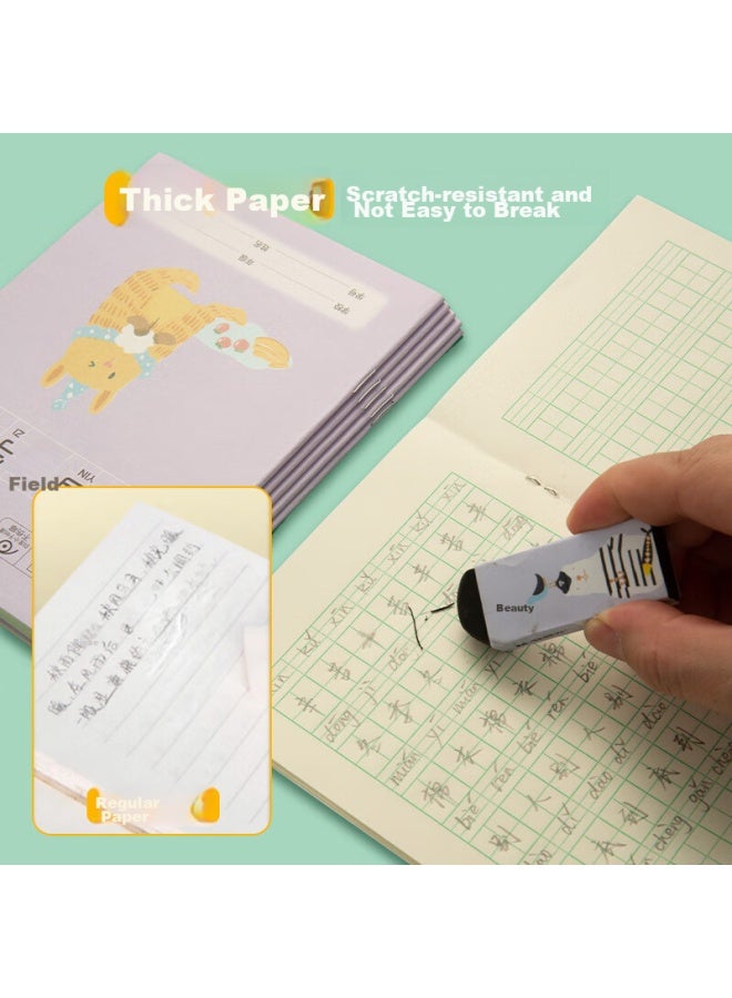 ام اند جي M&g Stationery Character Writing Book، 36k دفتر الصيني بينيين الشبكي، 7 صفوف 8 أعمدة 56 شبكة، كتاب العمل للغة الصينية للصف الأول، كتاب المدرسة الابتدائية ورياض الأطفال الكرتوني، 10 كتب K36161 - Image 3
