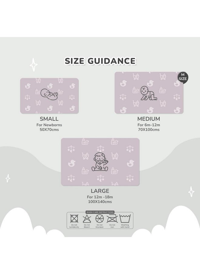 R for Rabbit Waterproof Quick Dry Sheet For Baby | Anti-Piling Fleece Extra Absorbent Instant Dry Sheet For Baby Bed | Baby Cot Protector Sheet | Baby Bed Protector (Size-M,Grey)  - Image 5