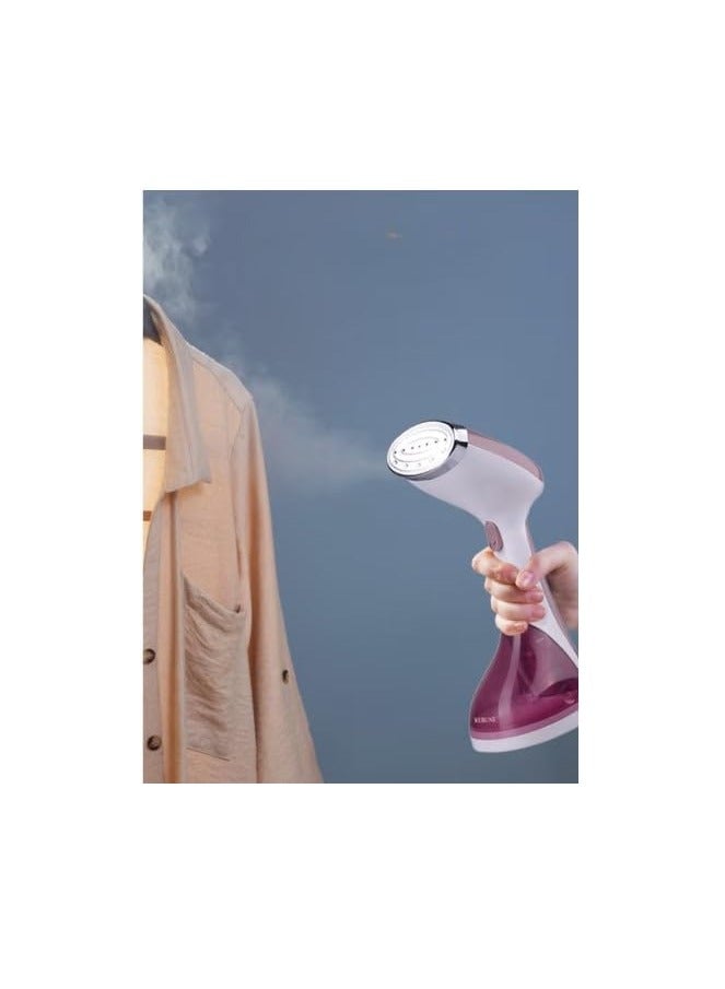 REBENUO Handheld Steam Iron 1400W 220ml Steam Iron Clothes Steamer Wrinkle Remover Short Heating Time 15s - Rose - ON0001. - Image 5