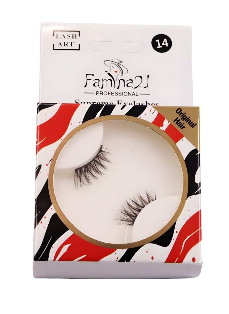 FAMINA21 Famina21 Supreme Eyelashes - 20 Models, Natural and Lightweight, Reusable False Eyelashes (FM14)  - Image 1