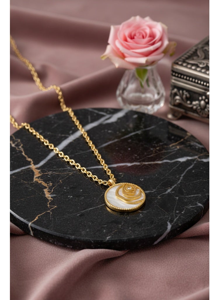 فلافي سلسلة حريمي بدلاية بتصميم وردة حلزونية من الصدف والكريستال – لمسة - Image 2