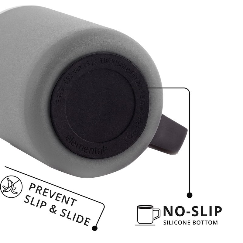 إليمنتال القدح القهوة المعزول عنصريًا - قمة سفر من الفولاذ المقاوم للصدأ ثلاثية الجدار للمشروبات الساخنة والباردة - قهوة حرارية مع غطاء ومقبض لمكتب التخييم والسفر 16 أوقية - الجرافيت - Image 4