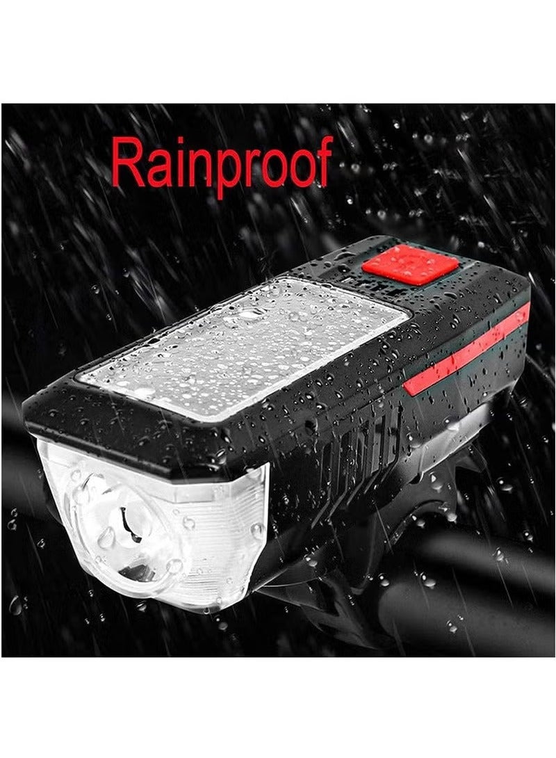 Arabest Rechargeable Solar Bike Lights, Night Ultra Bright Bicycle Lights Headlight and Back Taillight with Electric Bell, Easy to Install Waterproof, Road and Mountain LED Bike Lights (Orange)  - Image 2