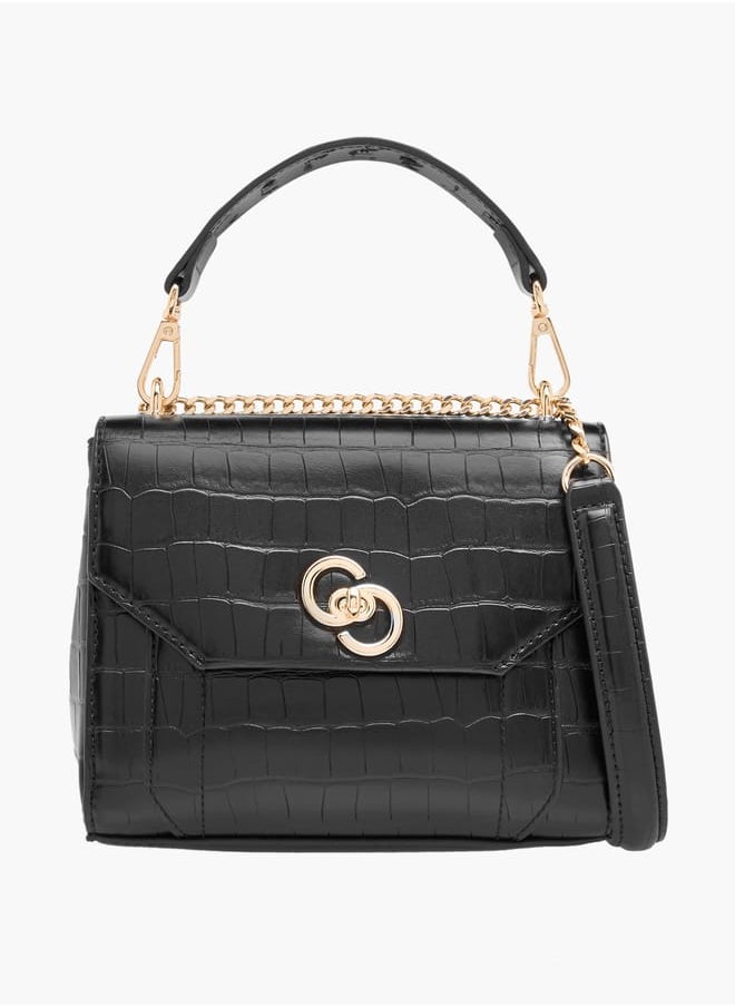 Celeste Womens Croco Textured Satchel Bag  - Image 1