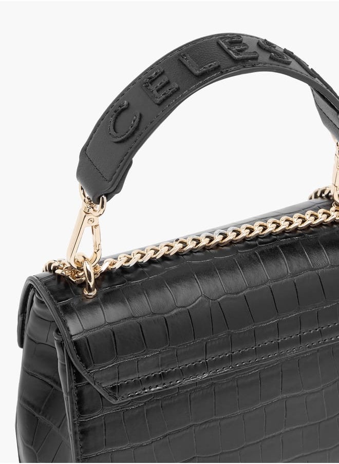 Celeste Womens Croco Textured Satchel Bag  - Image 5
