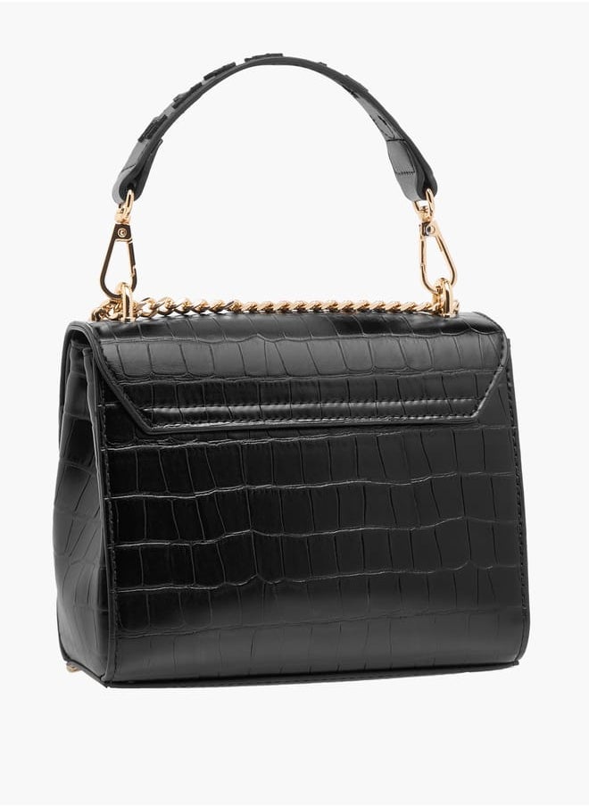 Celeste Womens Croco Textured Satchel Bag  - Image 3