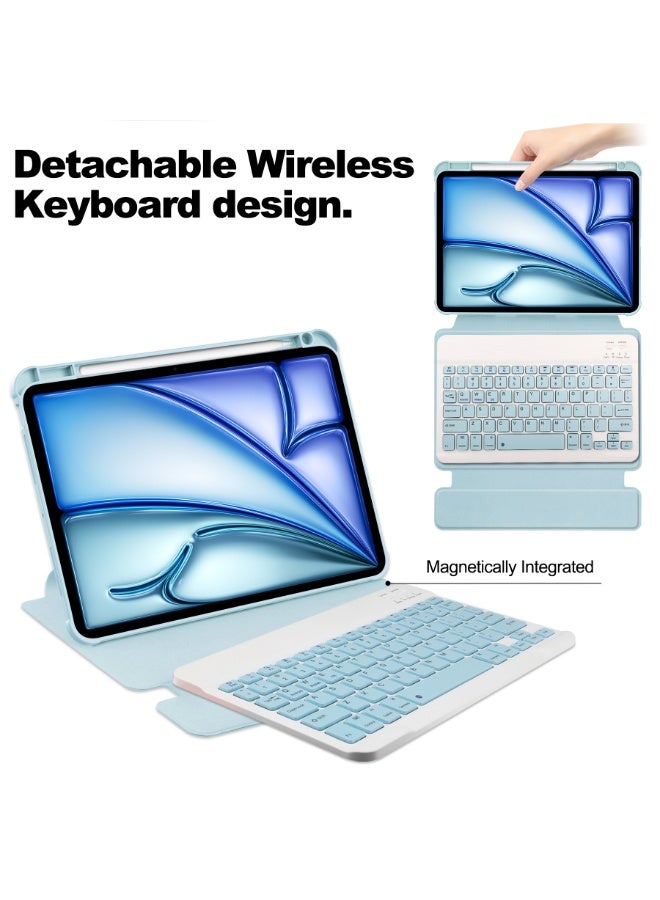 Keyboard Case Compatible with IPad Air 13 Inch (M3) 2025 Cover with Detachable Wireless Bluetooth Keyboard and Protective Case Cover with Pen Slot - Image 2