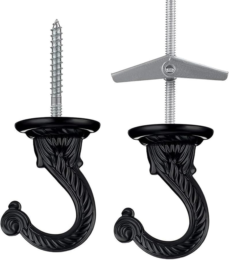 خطافات سقف وجدار سوداء ثقيلة للاستخدام الشاق للنباتات والثريات للداخل والخارج بتشطيب صدئ - Image 5