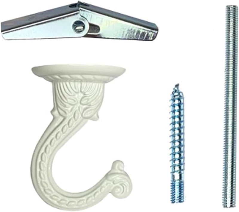 خطافات سقف وجدار سوداء ثقيلة للاستخدام الشاق للنباتات والثريات للداخل والخارج بتشطيب صدئ - Image 4