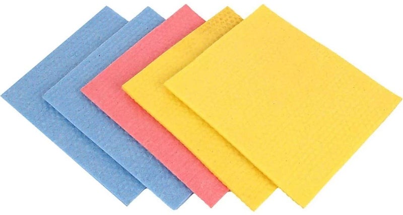 NOHUNT Kitchen Cleaning Cloth Friendly Cellulose Sponge Cloth and Paper Towel Alternative is Washable, Reusable and Biodegradable for Household and Kitchen Cleaning 5 Pieces Pack - Image 5