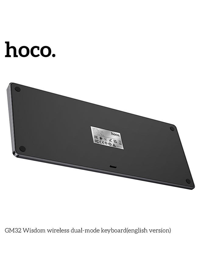 hoco. GM32 Wisdom wireless dual-mode keyboard(english version, Black) - Image 5