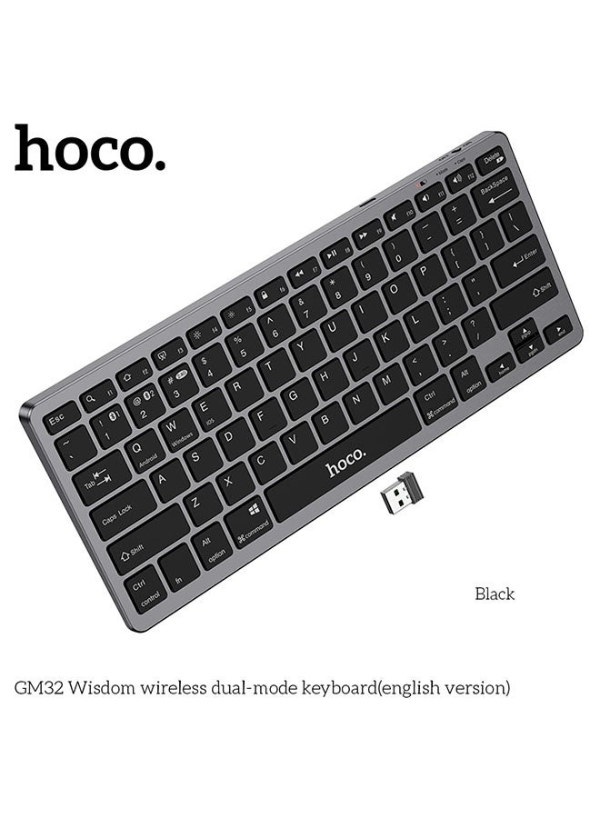 hoco. GM32 Wisdom wireless dual-mode keyboard(english version, Black) - Image 2