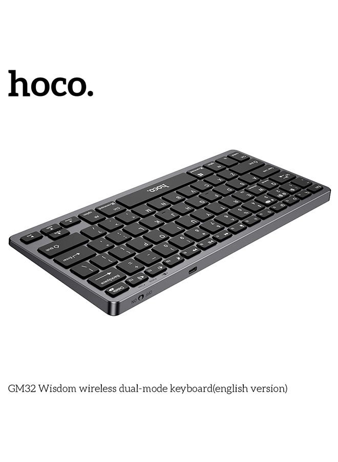 hoco. GM32 Wisdom wireless dual-mode keyboard(english version, Black) - Image 3