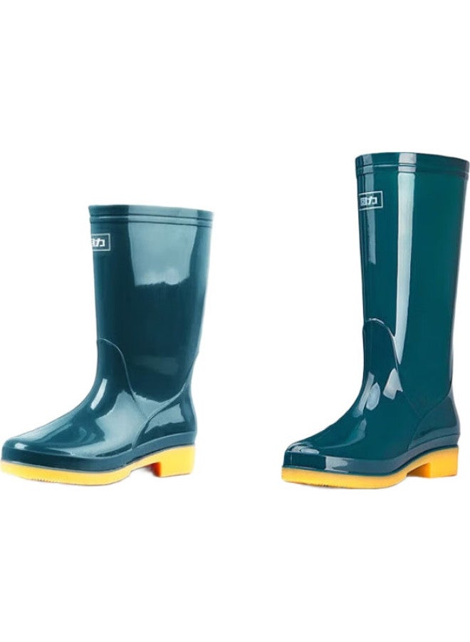 Warrior Women'S Rain Shoes Adult Rain Boots Waterproof Shoes Rubber Shoe Covers Water Boots Hxl13-B Dark Green Mid-Tube 38 - Image 2