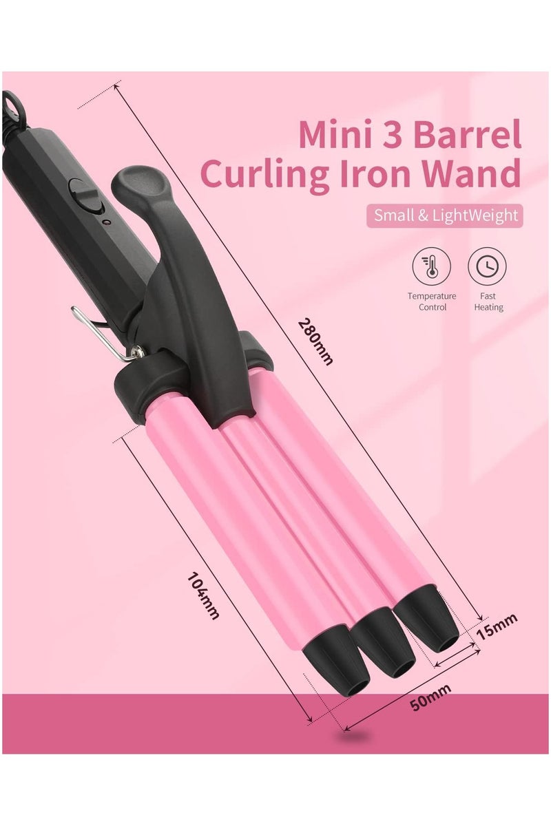 PANDA JOJO Mini Hair Crimper, 15mm Beach Waves Curling Iron, Hair Waver for Short and Medium with 3 Cer - Image 5