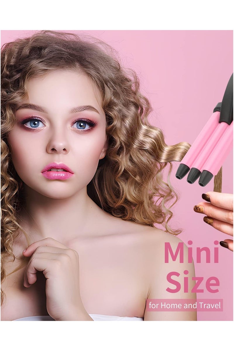PANDA JOJO Mini Hair Crimper, 15mm Beach Waves Curling Iron, Hair Waver for Short and Medium with 3 Cer - Image 2