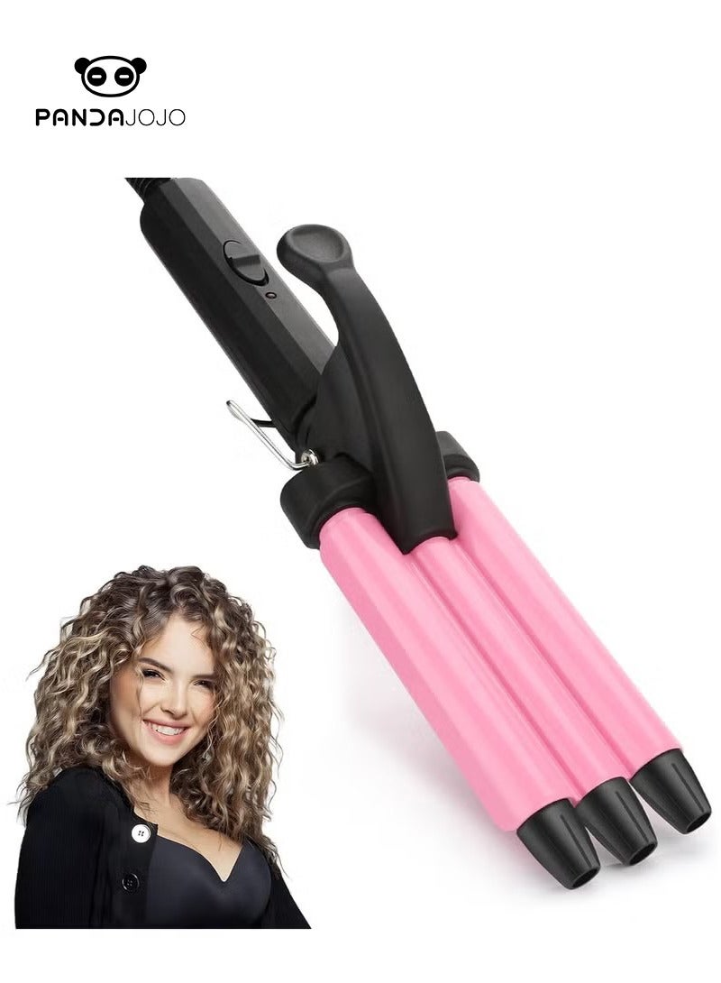 PANDA JOJO Mini Hair Crimper, 15mm Beach Waves Curling Iron, Hair Waver for Short and Medium with 3 Cer - Image 1