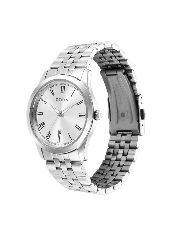 TITAN - Urban Silver White Dial Metal Strap Watch 1823SM05 - Image 1