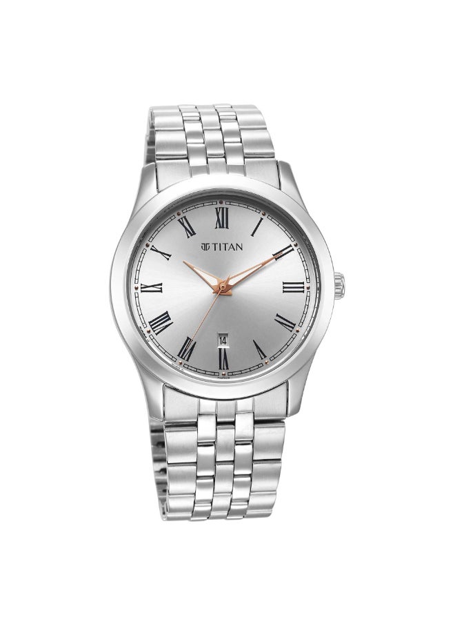 TITAN - Urban Silver White Dial Metal Strap Watch 1823SM05 - Image 1