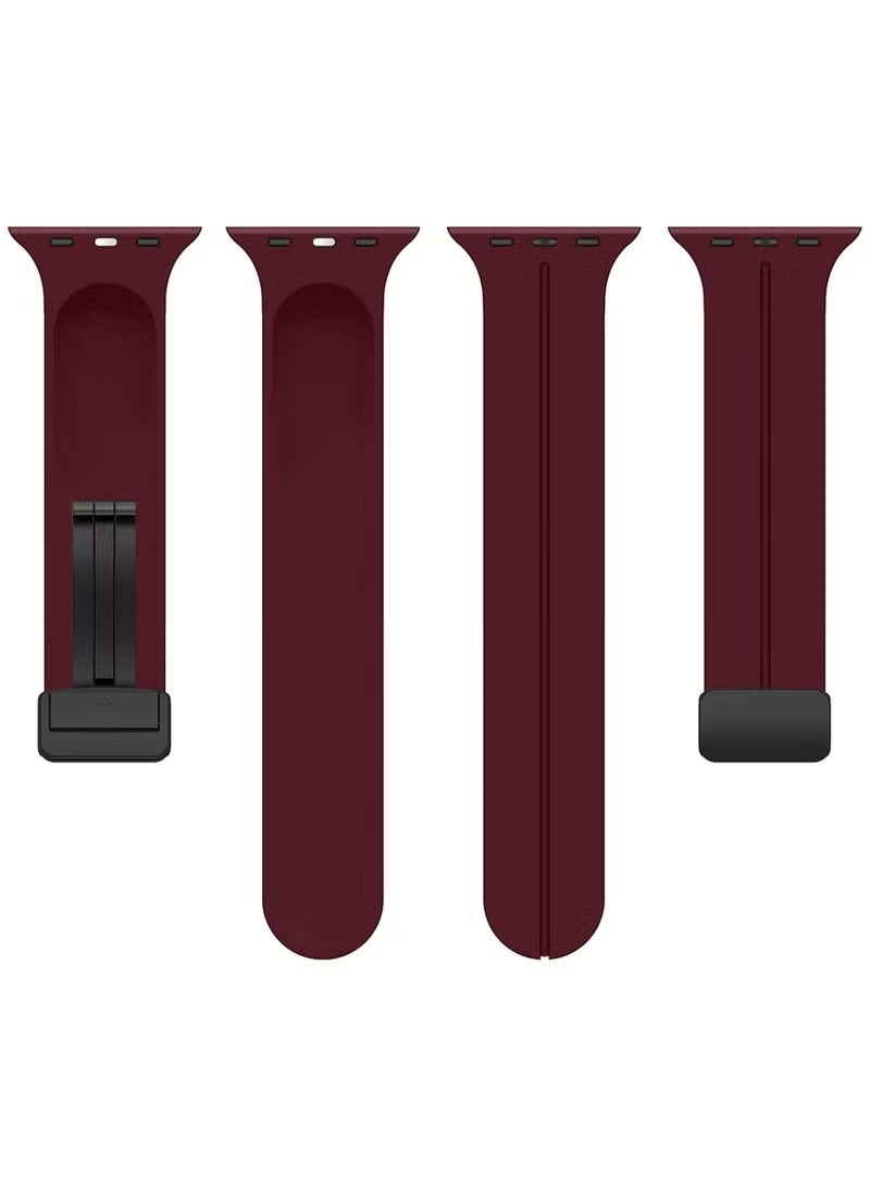 Silicone watch strap – burgundy color – water resistant – sizes 38-40-41 mm - Image 2