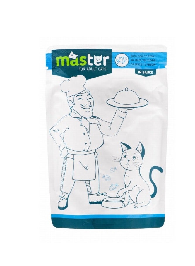 Master Complete Wet Food with Fish for Adult Cats 80g