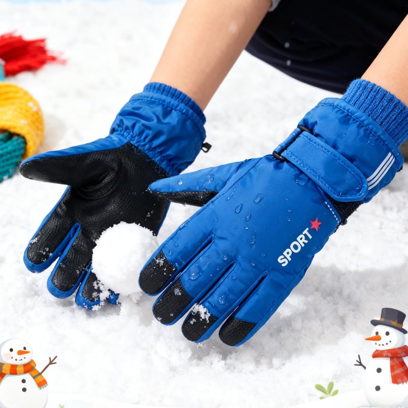 IZUS Winter-Warm Snowboard-Gloves for Kids Windproof-Ski-Gloves Water-Repellent-Mittens Boy-Girls 5-10 Years - Image 2