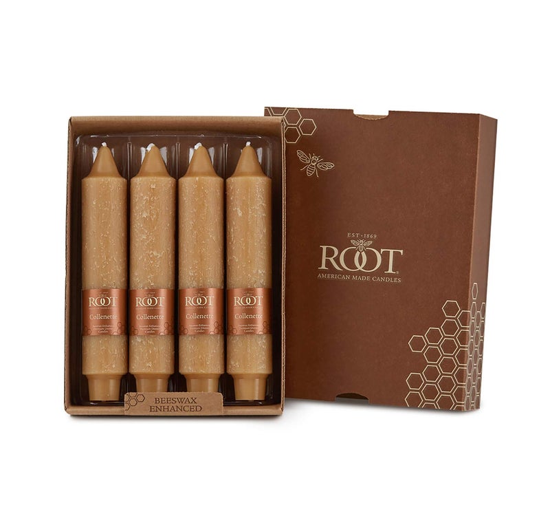 Root Candles Unscented Timberline Collenette 7Inch Dinner Candles 4Count Beeswax - Image 1