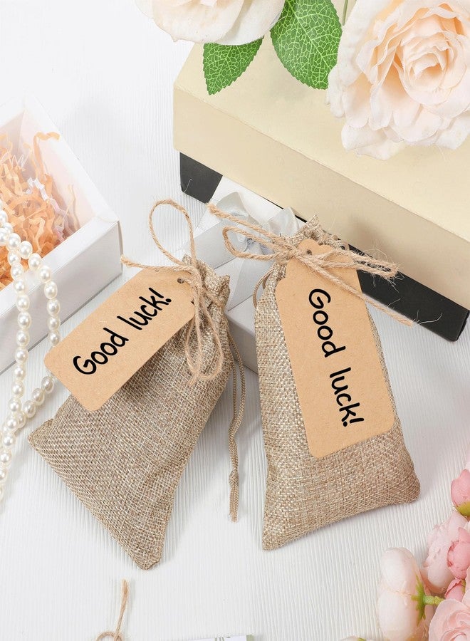 Exclaith 100 Pcs Bulk Tiny Burlap Sack Bags with Drawstring, Reusable Premium Linen Sack Bags with Tag and String, Small Party Favor Gift Bag, for Wedding Party Favor, DIY Craft Sachet Bag, 4 x 5.5 In, Brown - Image 4