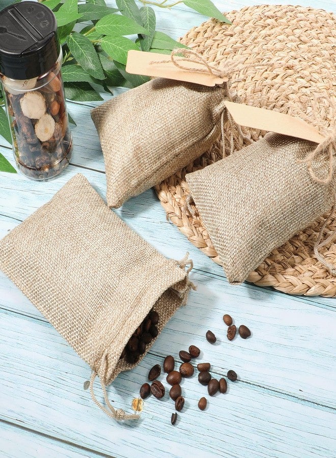 Exclaith 100 Pcs Bulk Tiny Burlap Sack Bags with Drawstring, Reusable Premium Linen Sack Bags with Tag and String, Small Party Favor Gift Bag, for Wedding Party Favor, DIY Craft Sachet Bag, 4 x 5.5 In, Brown - Image 5
