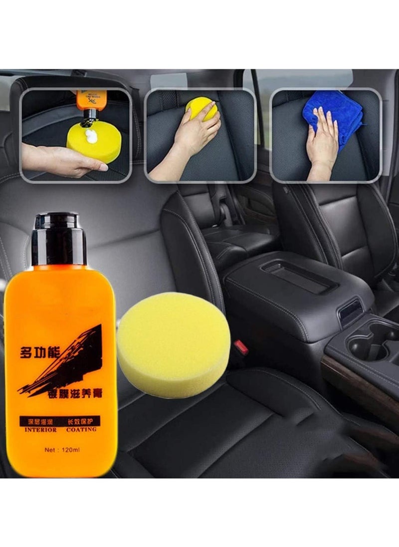 Yameem Automotive Interior Auto Leather Coat Sofa Seat Renovated Refurbished Anti-Fading Coating Paste Long-Term Decontamination Maintenance Agent Quick Effective Oil-Free Harmless Odor-Free  - Image 2