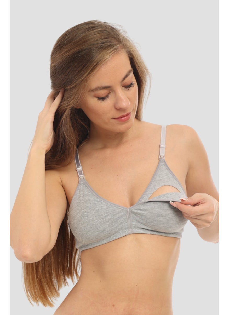 Arma Yıldız Arma Star 3 Piece Nursing Bra Cotton White - Black - Gray  - Image 2