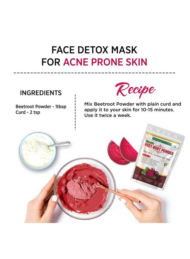 Top Quality Store TQS-Beetroot Powder For Healty Pinkish Skin & Rosy Cheeks, Glowing & Shiny Skin Face Pack - Image 2