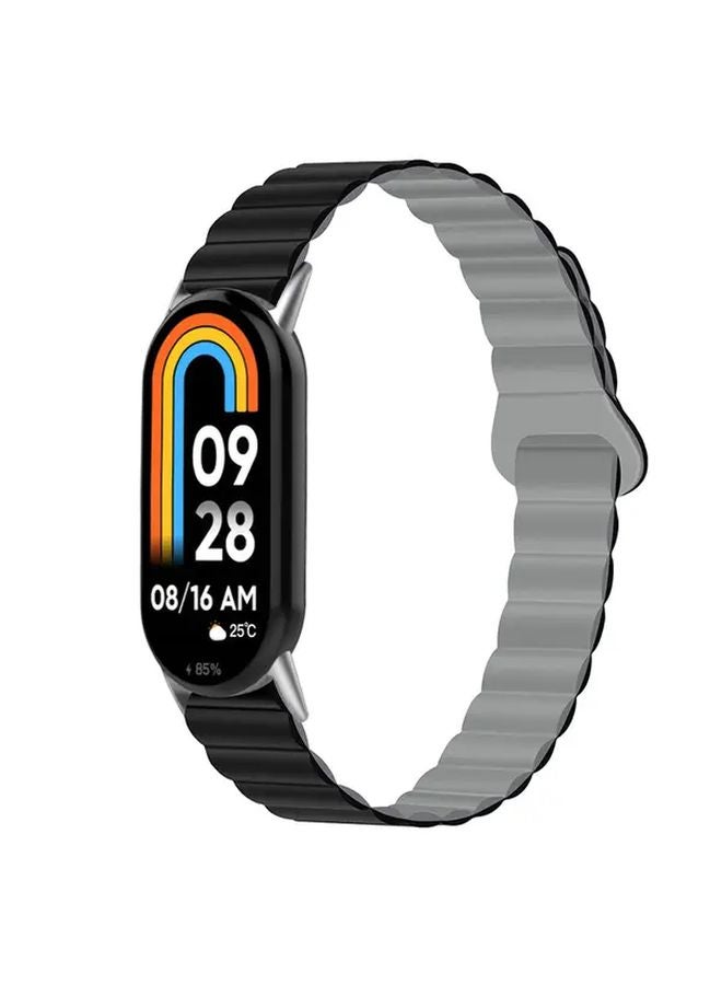 حزام مغناطيسي فاخر بأسلوب ريترو لشاومي باند 10 و9 و8 - أسود ورمادي - إكسسوارات unisex للزوجين - Image 1